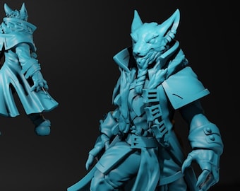 Male Werewolf Pirate | Velrock | 3d Printed Resin Miniature | Mini | Fantasy | Dungeons & Dragons | Pathfinder | RPG | Tabletop Gaming