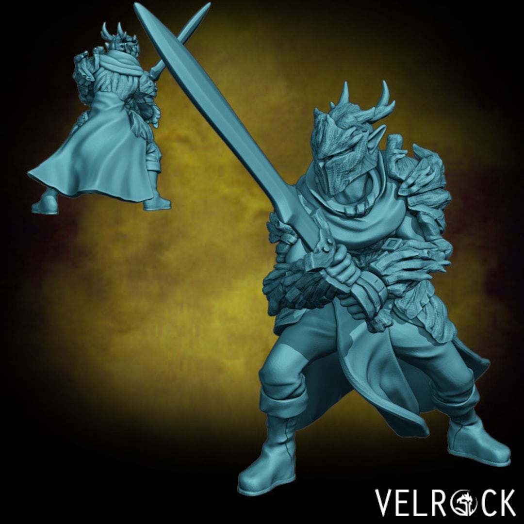 Wood Elf Swordsman Velrock 3d Printed Resin Miniature Mini Fantasy