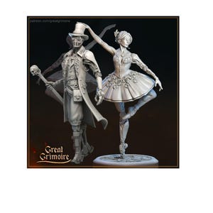 Andrew e Bailarina - Autômatos da Great Grimoire | Miniatura de resina impressa em 3D | Miniatura | Fantasia | Dungeons & Dragons | Pathfinder