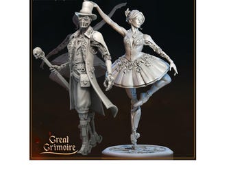 Andrew and Ballerina - Automatons by Great Grimoire | 3d Printed Resin Miniature | Mini | Fantasy | Dungeons & Dragons | Pathfinder