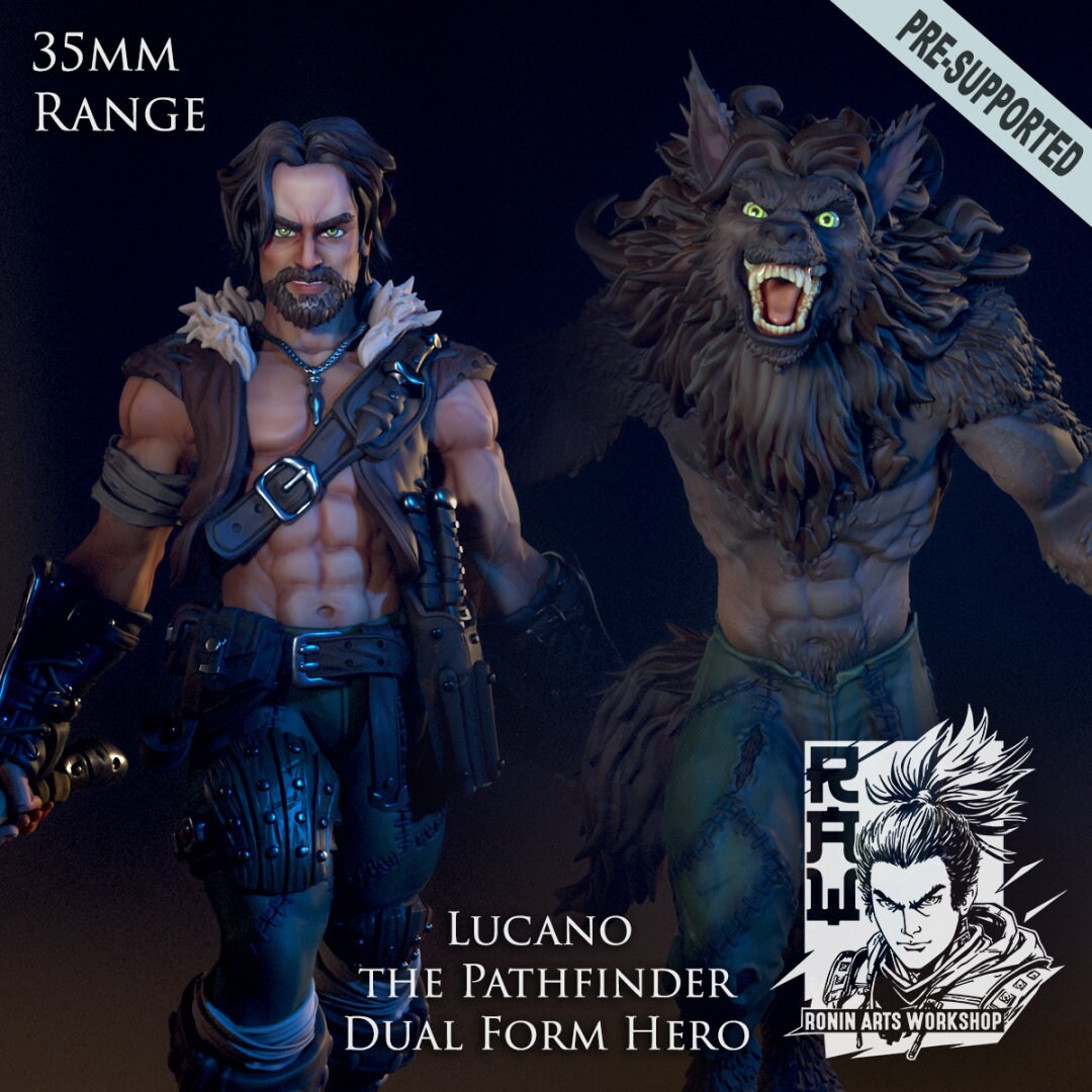 Lucano the Lycan Pathfinder | Ronin Arts | 3d Printed Resin Miniature ...