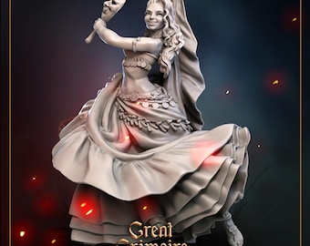 Dancer by Great Grimoire | 3d Printed Resin Fantasy Miniature for RPG | Tabletop Gaming | Dungeons & Dragons | Pathfinder