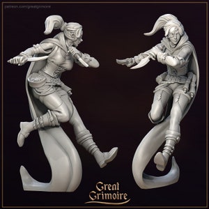Tina, a Artista da Decolagem | Grande Grimório | Miniatura de Resina Impressa em 3D | Miniatura | Fantasia | Dungeons & Dragons | Pathfinder | Jogo de Mesa