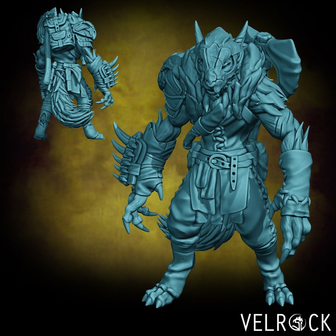 Male Shifter Tundra Barbarian 2 Variations Velrock 3d Printed Resin