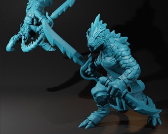 Lizardfolk Pirate | Velrock | 3d Printed Resin Miniature | Mini | Fantasy | Dungeons & Dragons | Pathfinder | RPG | Tabletop Gaming