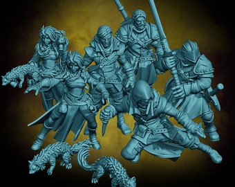 Assorted Characters 3 | Velrock | 3d Printed Resin Miniature | Mini | Fantasy | Dungeons & Dragons | Pathfinder | Tabletop Gaming