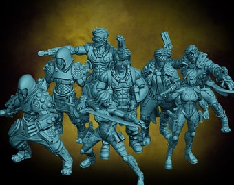 Cyberpunk Heroes | Velrock | 3d Printed Resin Miniature | Mini | Fantasy | Dungeons & Dragons | Pathfinder | RPG | Tabletop Gaming