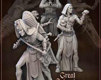 High Priests of Egypt | Great Grimoire | 3d Printed Resin Miniature | Mini | Fantasy | Dungeons & Dragons | Pathfinder | Tabletop Gaming