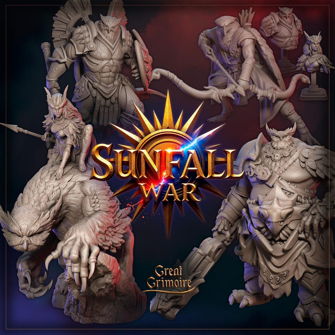 Sunfall Red Sunfall War | Great Grimoire | 3d Printed Resin Miniature | Mini ...