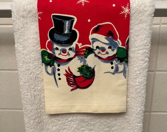 Snowman and woman fingertip towel