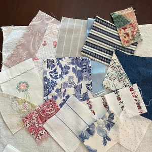 Pink and Blue Slow Stitch Kit, Vintage
