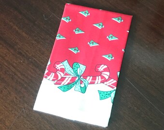 Christmas fingertip towel, candy cane design, vintage look