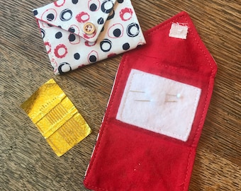 Brooch needle case, tiny envelope design