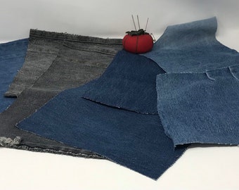 Vintage denim jeans pieces for crafting