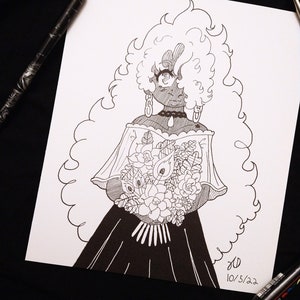 Burning Bouquet Inktober 2022 Art Print