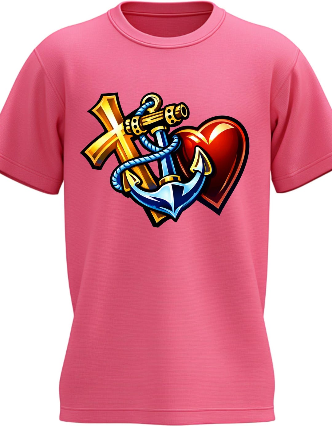 Faith Hope Love SVG | Christian Cross Anchor Heart Design (digital ...
