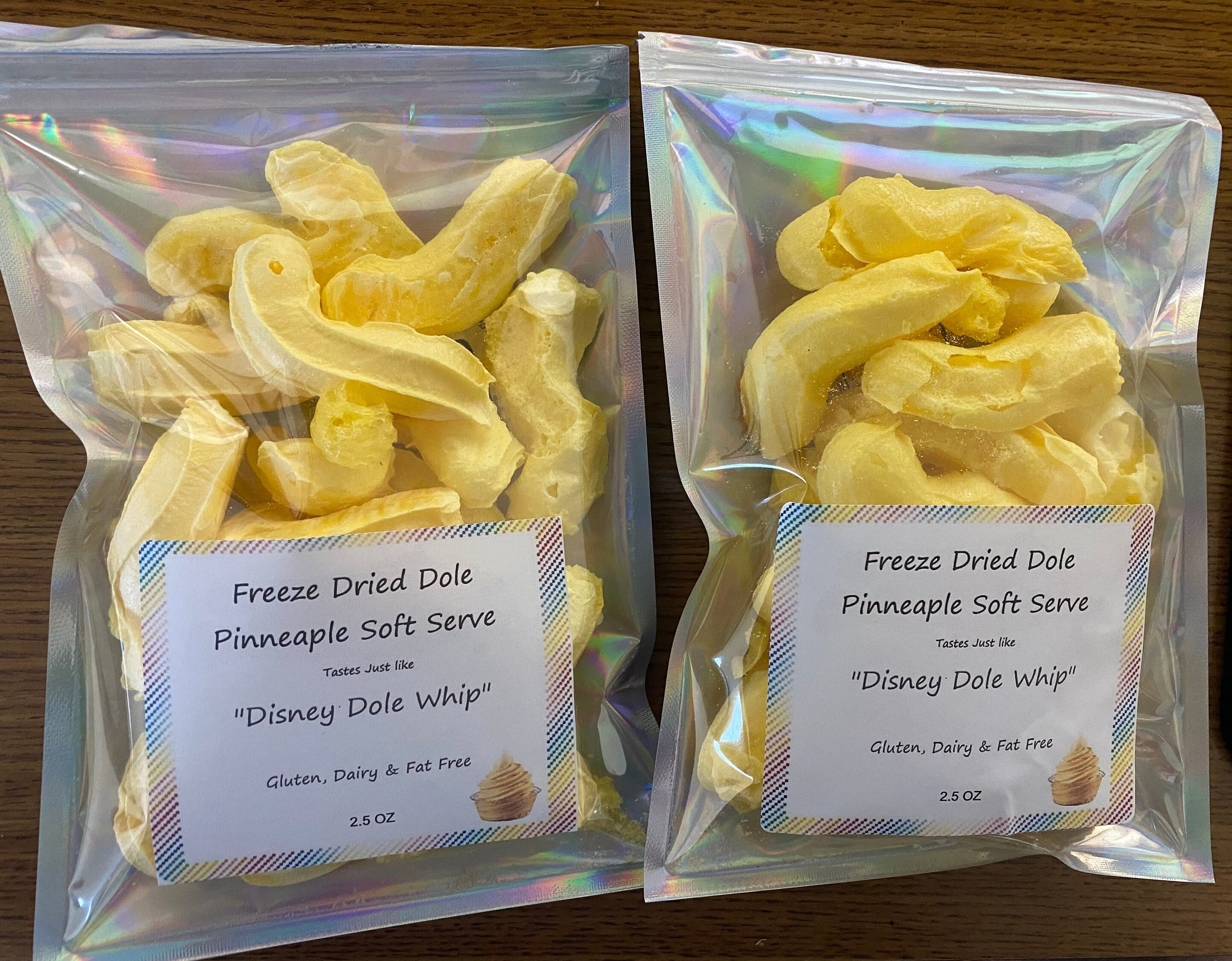 Two 2.5 Oz Bags Freeze Dried Pineapple Dole Whip Soft Serve Like dole Whip  Found at Disney Parks - Etsy
