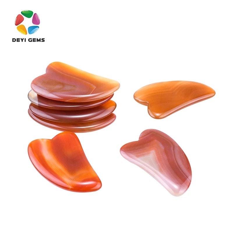 NATURAL Carnelian Crystal Gua Sha Facial Massage Tool Red Etsy