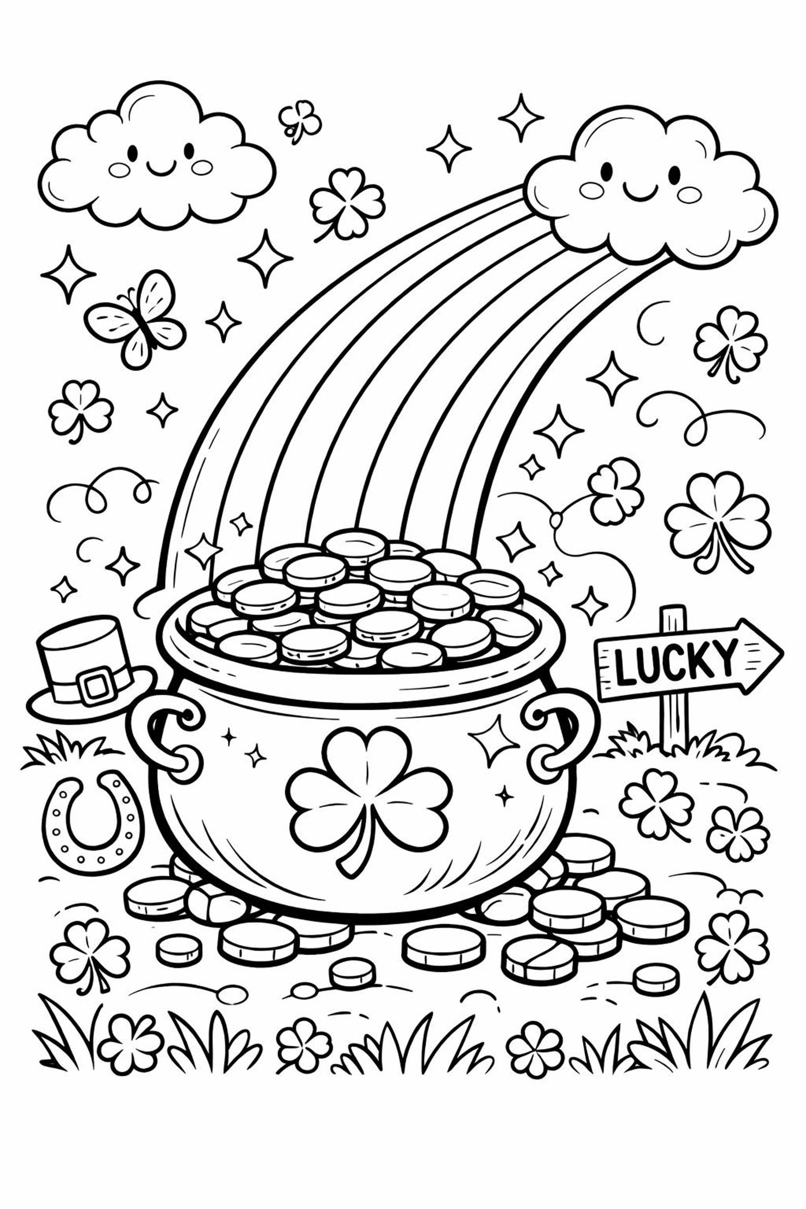 St Patrick’s Day Color Page - Etsy
