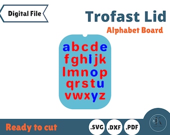 Modèle de couvercle Trofast en minuscules Alphabet pour table sensorielle IKEA Flisat, fichier SVG pour les activités, grand couvercle