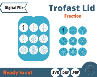 Fraction for Trofast Lid SVG file for IKEA Flisat Sensory Table, laser cut file, Glowforge tested