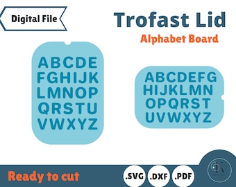 Alphabet Trofast Lid template for IKEA Flisat Sensory Table, Small and Large lids, laser cut file, Glowforge tested