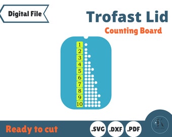 Counting boar Trofast Lid template for IKEA Flisat Sensory Table, Large lid, laser cut file, Glowforge tested
