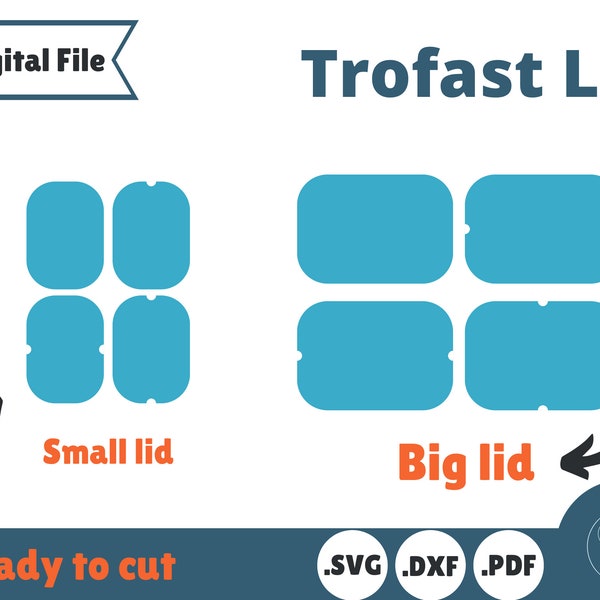 SVG Trofast Lid template for IKEA Trofast Bins, Flisat Sensory Table, Large and Small Bin SVG, laser cut file, Glowforge file