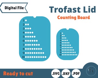 Counting boar Trofast Lid template for IKEA Flisat Sensory Table, Small and Large lids, laser cut file, Glowforge tested