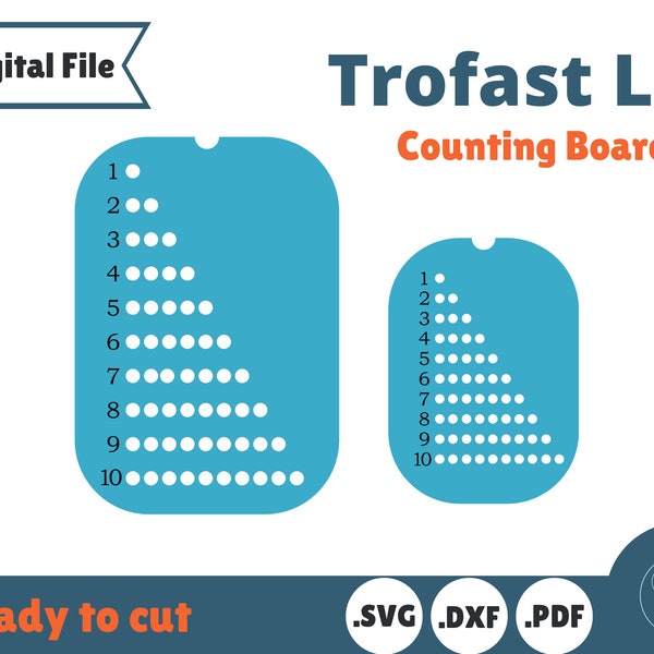 Counting boar Trofast Lid template for IKEA Flisat Sensory Table, Small and Large lids, laser cut file, Glowforge tested