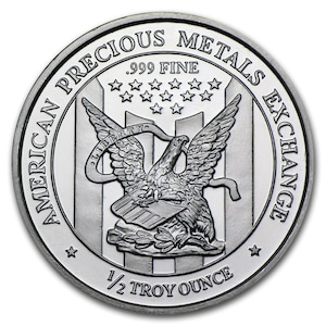 0.5 troy oz .999 Fine Silver Bullion Apmex American Eagle Round