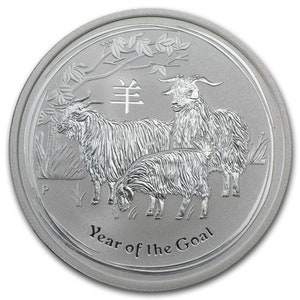 1/2 oz .999 Fine Silver Bullion Australia YEAR of the GOAT Coin 2015 (Series II) w &quot;P&quot; Mint Mark