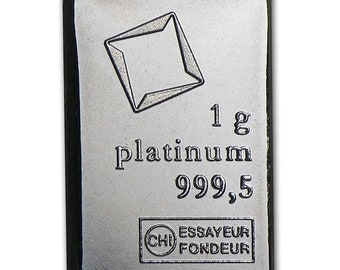 VALCAMBI SWISS 1 Gram .9995 Fine Platinum Bullion Bar 2020
