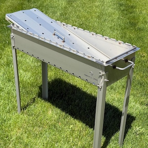 Large heavy-duty STAINLESS Steel BBQ Grill / MANGAL 11 Ga (3mm)