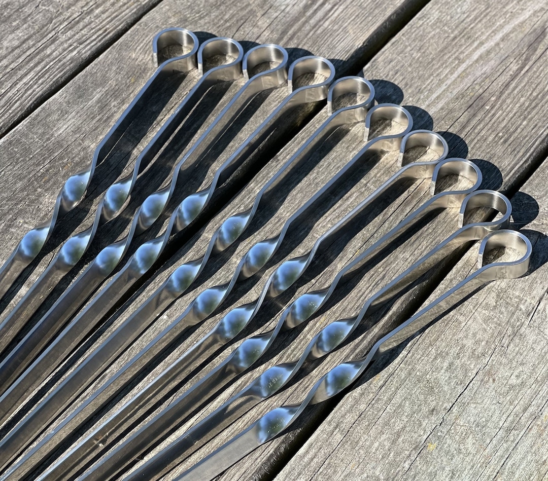 10 Pcs Heavy-duty Stainless Steel Lula Kebab Skewers 11ga (3 Mm) / 26" - Etsy