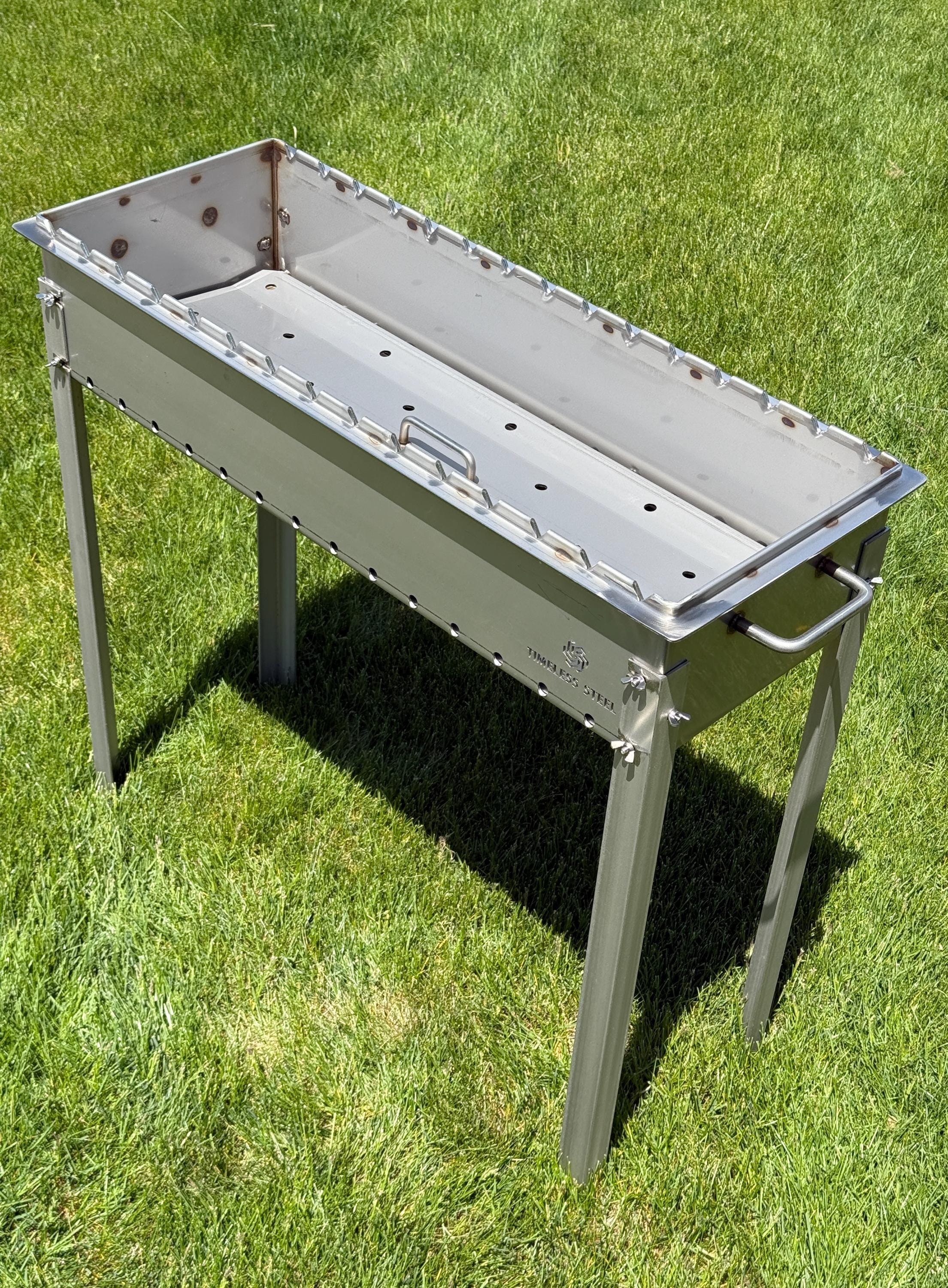 Large heavy-duty STAINLESS Steel BBQ Grill / MANGAL 11 Ga (3mm)