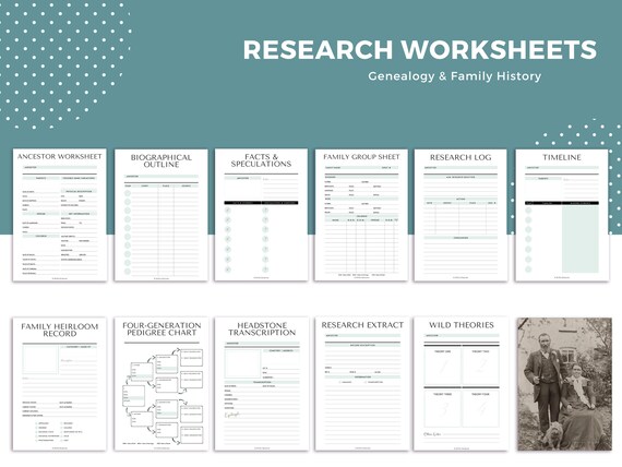 family history worksheet bundle worksheets pdf genealogy etsy