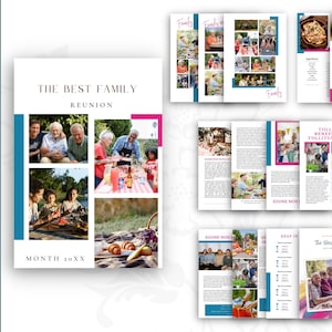 Family Reunion Booklet Editable Template | Canva Template | iPad Mac PC | Clean bright modern design