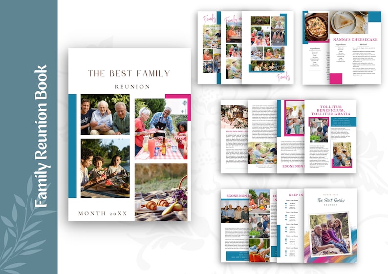 Family Reunion Booklet Editable Template Canva Template Etsy