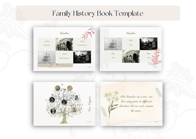 Family History Photo Book Template Canva Template Ancestry Etsy UK