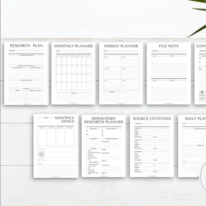 Family History Planners & Trackers Bundle | Worksheets | PDF | Genealogy | Seashell