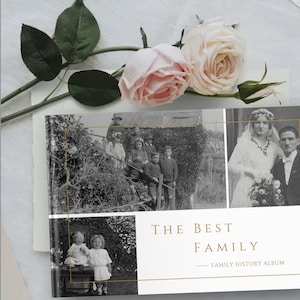 Family History Photo Book Template | Canva Template | Ancestry Genealogy Remembrance | iPad Mac PC |  Simple clean classic design