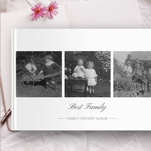 Family History Photo Book Template | Canva Template | Ancestry Genealogy Remembrance  | iPad Mac PC |  Simple clean elegant design