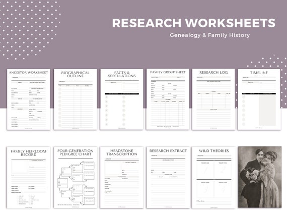 family history worksheet bundle worksheets pdf genealogy etsy new zealand