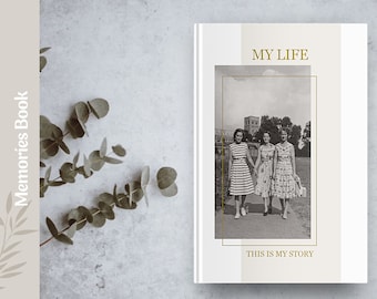 My Life Book Template | MS Word | Instant Printable Download | Simple bold clean classic design