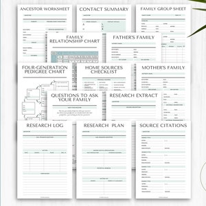 Family History Beginner's Bundle | Worksheets | PDF | Genealogy | Blue