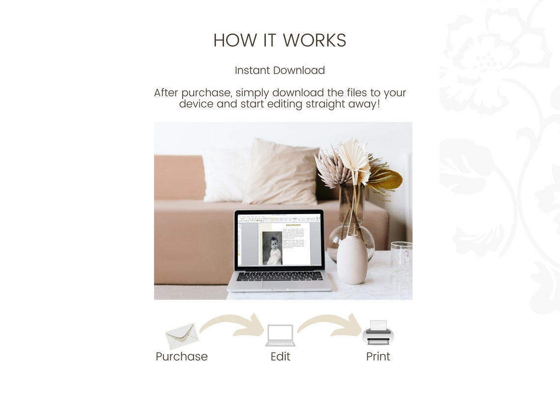 My Life Book Template MS Word Instant Printable Download Etsy