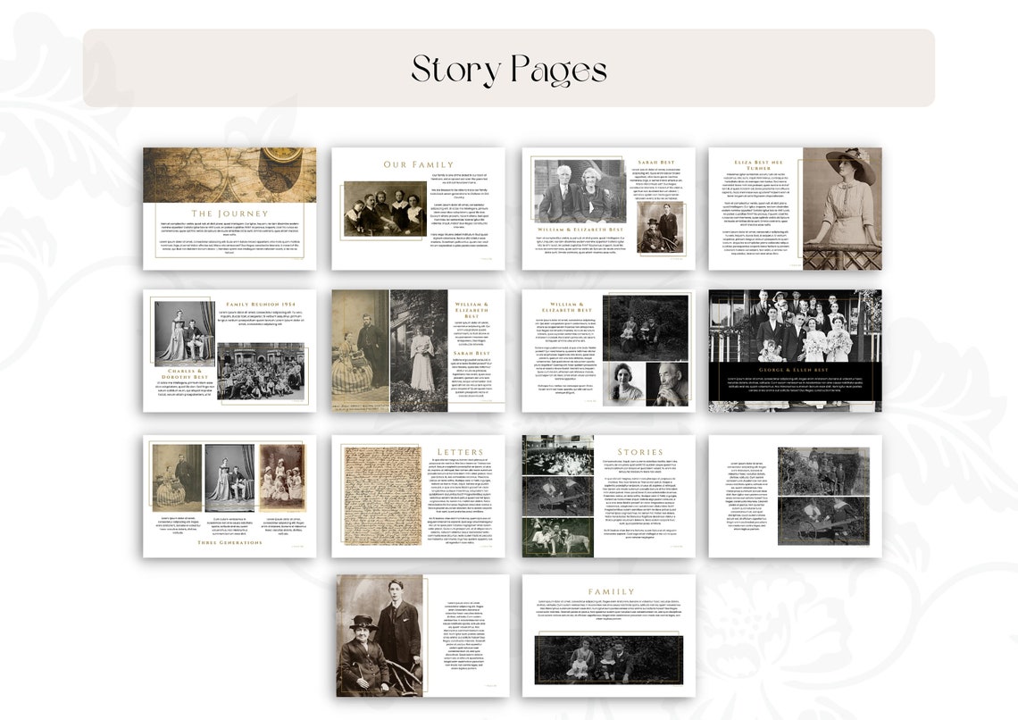 Family History Photo Book Template Canva Template Ancestry Etsy Family History Photo Book Template Canva Template Ancestry Etsy