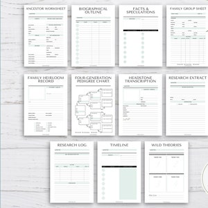 Family History Worksheet Bundle | Worksheets | PDF | Genealogy | Blue