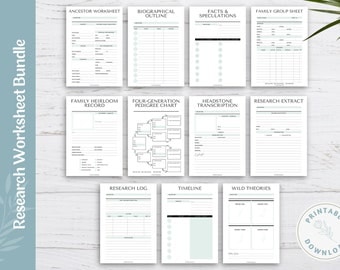 Family History Worksheet Bundle | Worksheets | PDF | Genealogy | Blue